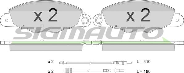 SIGMAUTO SPA930 - Brake Pad Set, disc brake autospares.lv