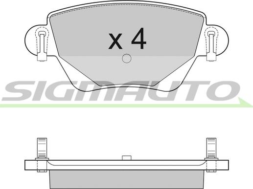 SIGMAUTO SPA927 - Brake Pad Set, disc brake autospares.lv