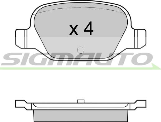 SIGMAUTO SPA974 - Brake Pad Set, disc brake autospares.lv