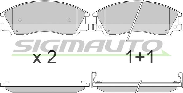 SIGMAUTO SPA971 - Brake Pad Set, disc brake autospares.lv