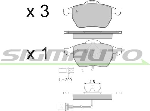 SIGMAUTO SPA978 - Brake Pad Set, disc brake autospares.lv