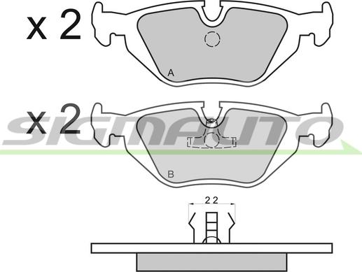 SIGMAUTO SPA498 - Brake Pad Set, disc brake autospares.lv