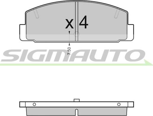 SIGMAUTO SPA448 - Brake Pad Set, disc brake autospares.lv