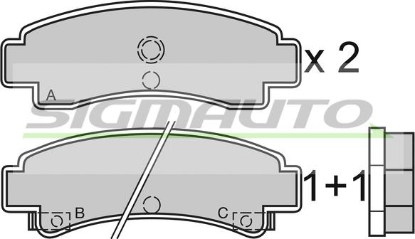 SIGMAUTO SPA442 - Brake Pad Set, disc brake autospares.lv