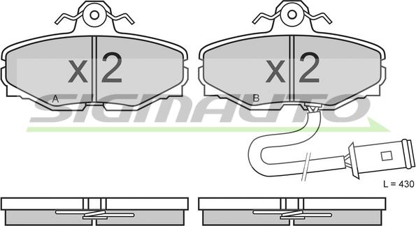 SIGMAUTO SPA454 - Brake Pad Set, disc brake autospares.lv