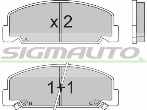 SIGMAUTO SPA406 - Brake Pad Set, disc brake autospares.lv