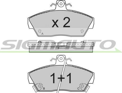 SIGMAUTO SPA484 - Brake Pad Set, disc brake autospares.lv