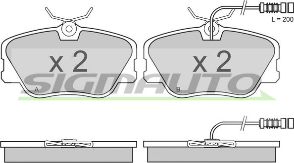 SIGMAUTO SPA485 - Brake Pad Set, disc brake autospares.lv