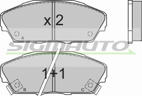 SIGMAUTO SPA480 - Brake Pad Set, disc brake autospares.lv