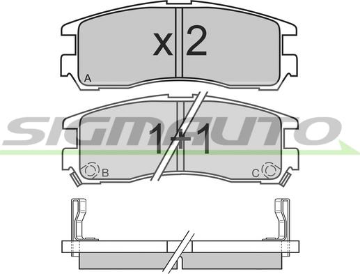 SIGMAUTO SPA428 - Brake Pad Set, disc brake autospares.lv
