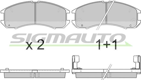 SIGMAUTO SPA423 - Brake Pad Set, disc brake autospares.lv