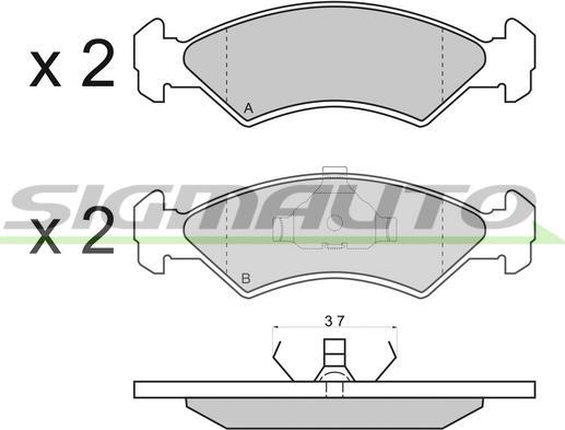 SIGMAUTO SPA427 - Brake Pad Set, disc brake autospares.lv