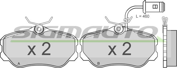 SIGMAUTO SPA474 - Brake Pad Set, disc brake autospares.lv