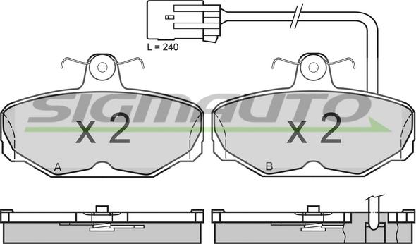 SIGMAUTO SPA591 - Brake Pad Set, disc brake autospares.lv