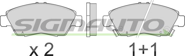 SIGMAUTO SPA546 - Brake Pad Set, disc brake autospares.lv