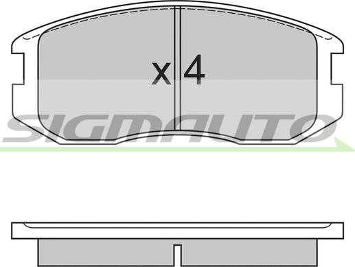 SIGMAUTO SPA558 - Brake Pad Set, disc brake autospares.lv