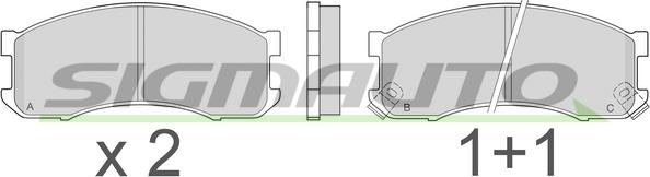 SIGMAUTO SPA504 - Brake Pad Set, disc brake autospares.lv