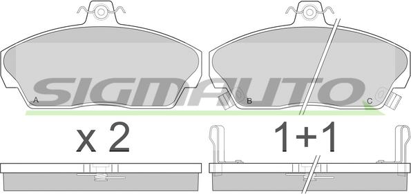 SIGMAUTO SPA502 - Brake Pad Set, disc brake autospares.lv