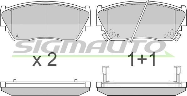 SIGMAUTO SPA511 - Brake Pad Set, disc brake autospares.lv