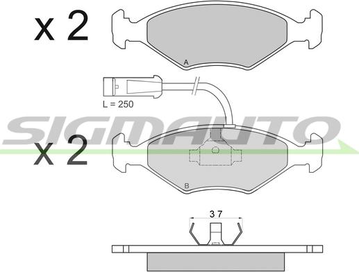 SIGMAUTO SPA589 - Brake Pad Set, disc brake autospares.lv