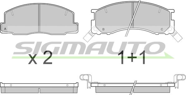 SIGMAUTO SPA539 - Brake Pad Set, disc brake autospares.lv