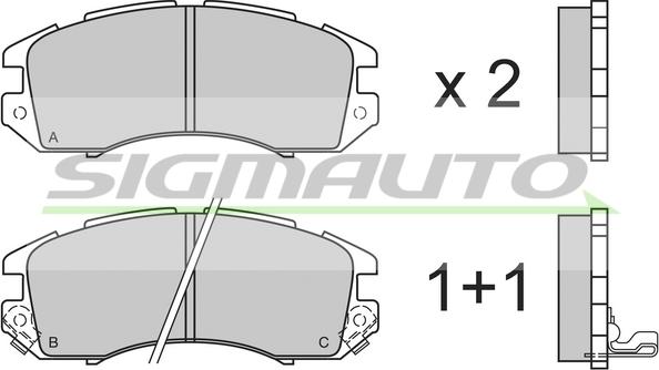 SIGMAUTO SPA535 - Brake Pad Set, disc brake autospares.lv