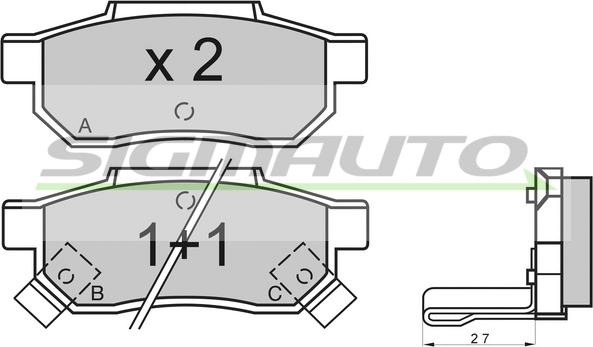 SIGMAUTO SPA530 - Brake Pad Set, disc brake autospares.lv