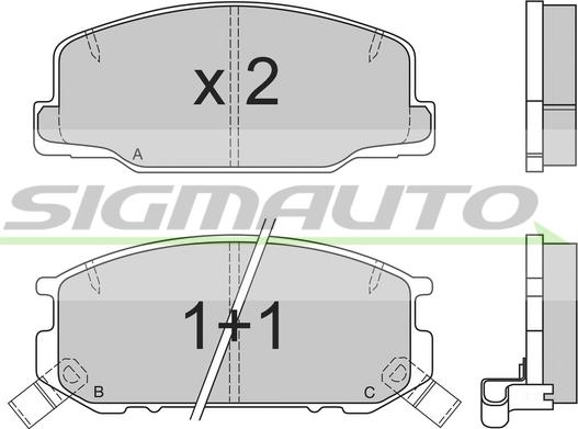 SIGMAUTO SPA537 - Brake Pad Set, disc brake autospares.lv