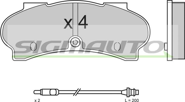 SIGMAUTO SPA524 - Brake Pad Set, disc brake autospares.lv
