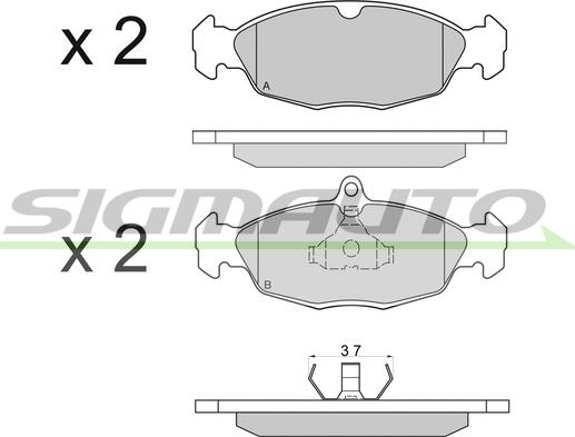 SIGMAUTO SPA520 - Brake Pad Set, disc brake autospares.lv
