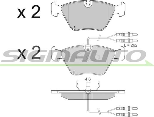 SIGMAUTO SPA523 - Brake Pad Set, disc brake autospares.lv
