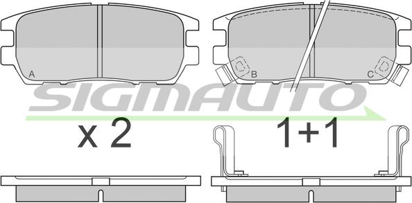 SIGMAUTO SPA574 - Brake Pad Set, disc brake autospares.lv