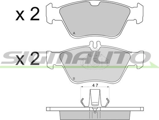 SIGMAUTO SPA694 - Brake Pad Set, disc brake autospares.lv