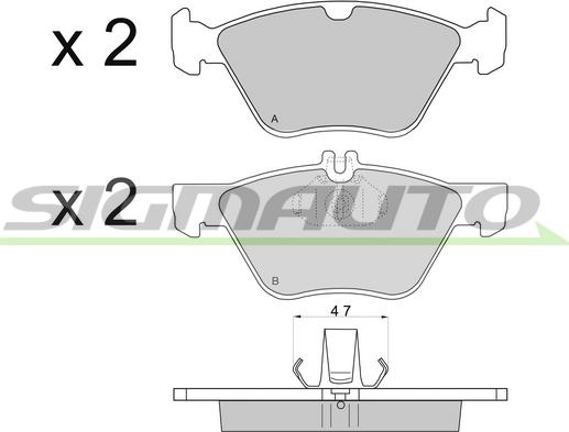 SIGMAUTO SPA695 - Brake Pad Set, disc brake autospares.lv