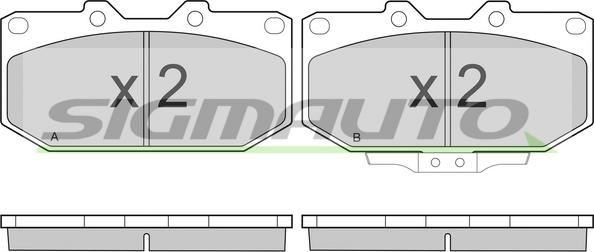 SIGMAUTO SPA649 - Brake Pad Set, disc brake autospares.lv