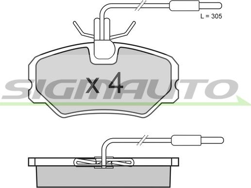 SIGMAUTO SPA646 - Brake Pad Set, disc brake autospares.lv