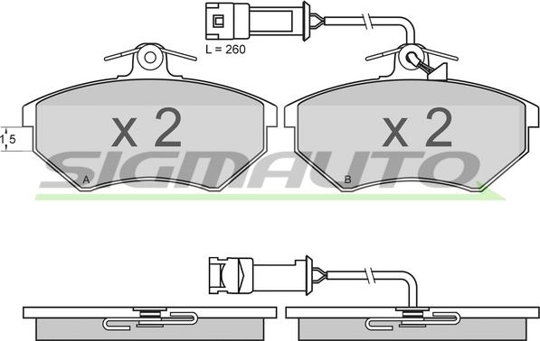 SIGMAUTO SPA643 - Brake Pad Set, disc brake autospares.lv