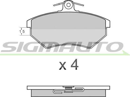 SIGMAUTO SPA642 - Brake Pad Set, disc brake autospares.lv