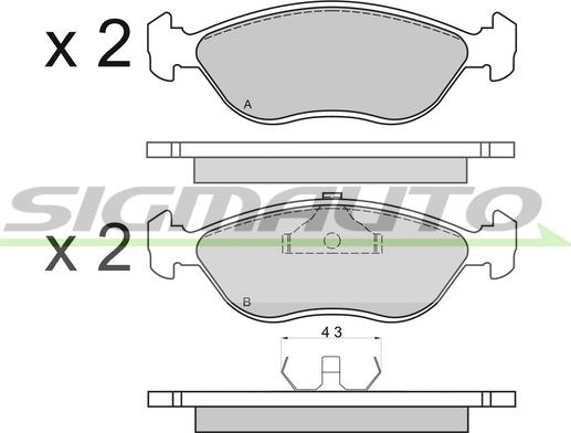 SIGMAUTO SPA656 - Brake Pad Set, disc brake autospares.lv