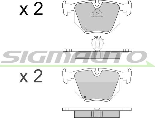 SIGMAUTO SPA652 - Brake Pad Set, disc brake autospares.lv