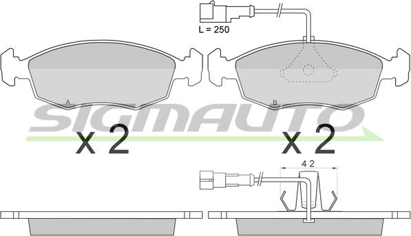 SIGMAUTO SPA669 - Brake Pad Set, disc brake autospares.lv