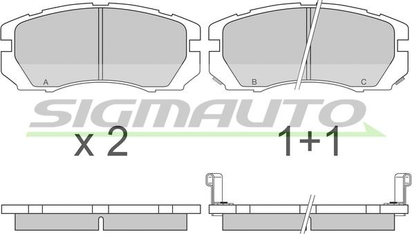 SIGMAUTO SPA663 - Brake Pad Set, disc brake autospares.lv