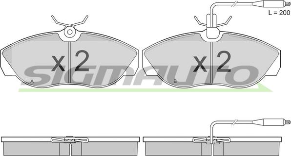 SIGMAUTO SPA614 - Brake Pad Set, disc brake autospares.lv