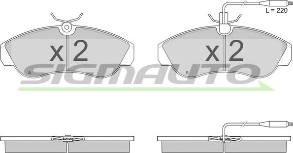 SIGMAUTO SPA615 - Brake Pad Set, disc brake autospares.lv