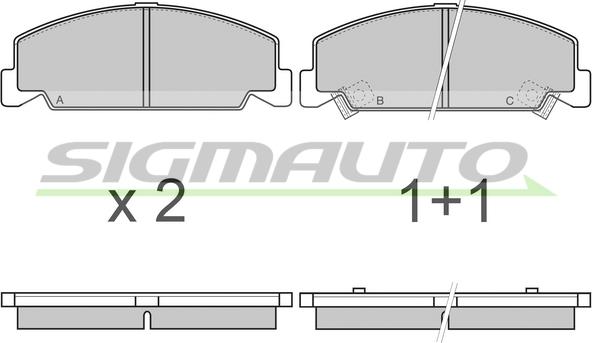 SIGMAUTO SPA634 - Brake Pad Set, disc brake autospares.lv