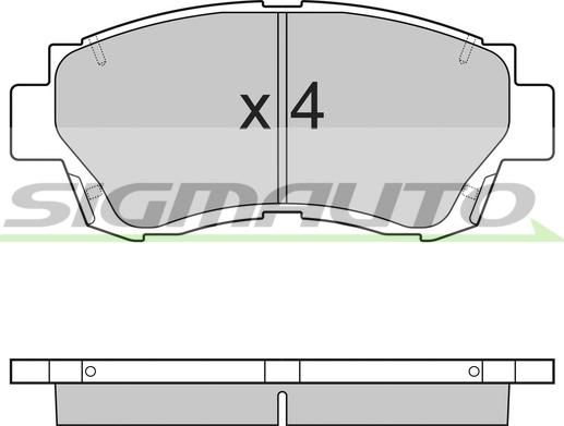 SIGMAUTO SPA635 - Brake Pad Set, disc brake autospares.lv