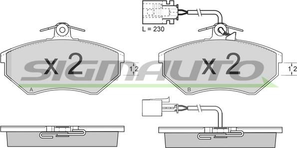 SIGMAUTO SPA638 - Brake Pad Set, disc brake autospares.lv