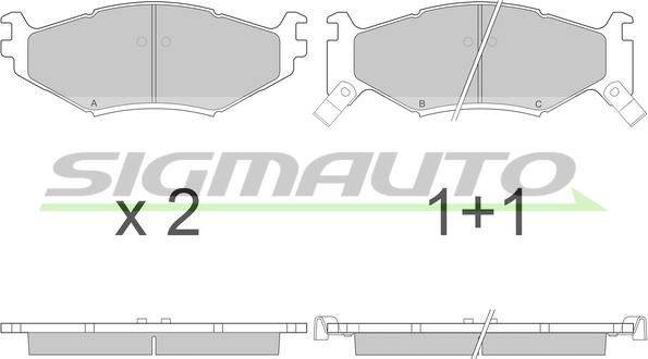 SIGMAUTO SPA629 - Brake Pad Set, disc brake autospares.lv