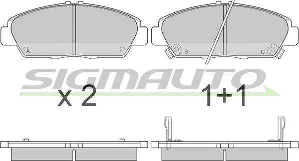 SIGMAUTO SPA621 - Brake Pad Set, disc brake autospares.lv