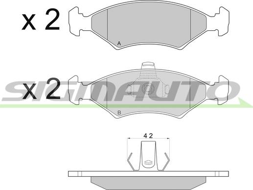 SIGMAUTO SPA675 - Brake Pad Set, disc brake autospares.lv